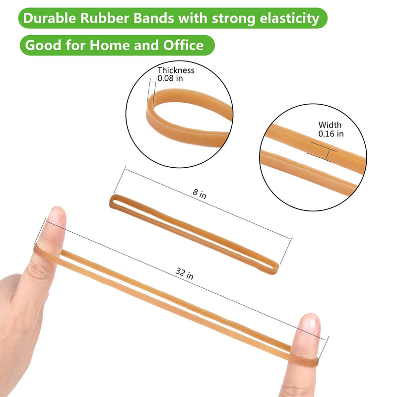 [Australia - AusPower] - 150 Pack Large Rubber Bands, Esee Heavy Duty Trash Can Band, Strong Elastic Bands for Office Supply, Garbage Cans, File Folders, Size 8 Inches 150 