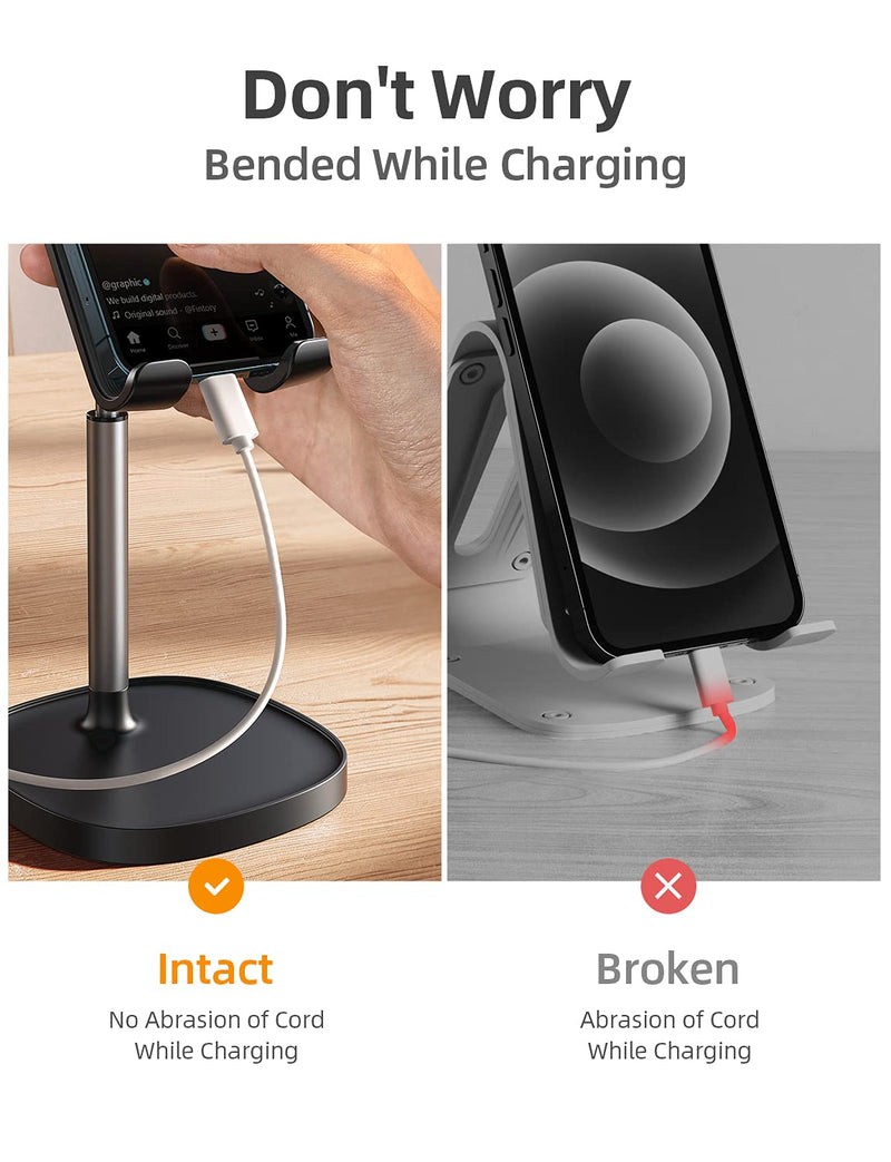 [Australia - AusPower] - LISEN Cell Phone Stand, Adjustable Phone Stand for Desk, Thick Case Friendly Phone Holder Stand, Taller iPhone Stand Compatible with All Mobile Phone, iPhone, iPad, Tablet 4-10'' Desk Accessories BLACK-3X STABLE WEIGHTED BASE 