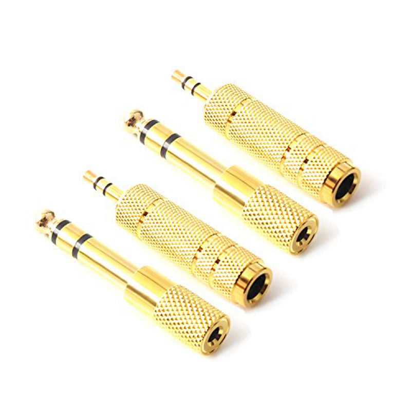 [Australia - AusPower] - SiYear 3.5mm 1/8 inch TRS Plug to 6.35mm 1/4 inch Jack and 3.5mm Female to 6.35 Male Plug Gold Plated Set Audio Stereo Adapter Converter for Headphone, Microphone (4 -Pack) 6.35-3.5-SET (4PACK) 