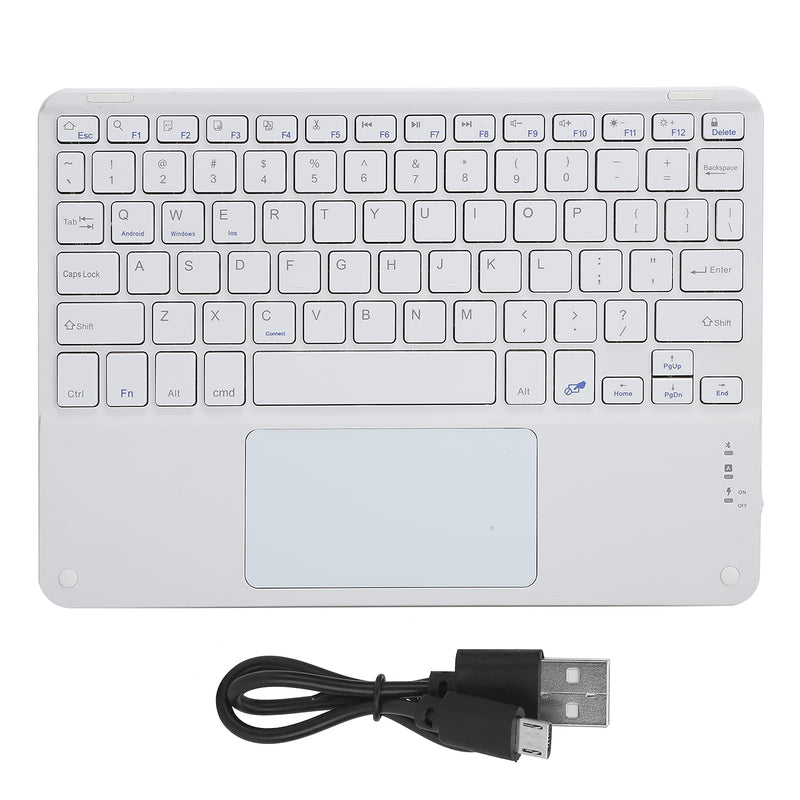 [Australia - AusPower] - Vbestlife 10in Wireless Bluetooth Keyboard with Touchpad Smartphones, for Tablets, Laptops, and Desktop Computers (White) 