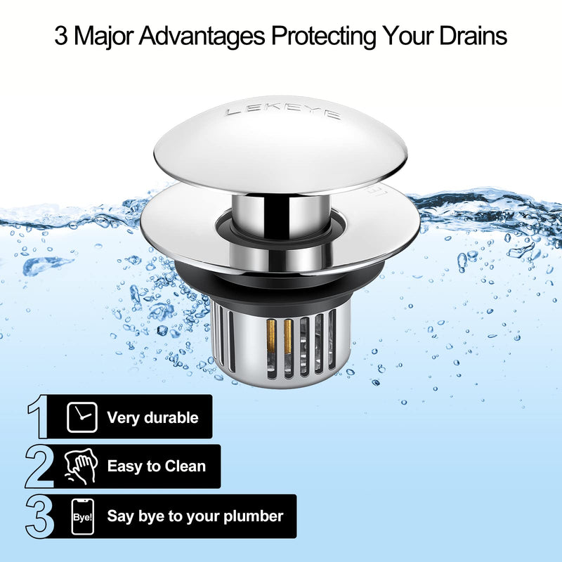 LEKEYE Shower Drain Hair Catcher | Bathtub Stopper | Pop Up Bathroom ...