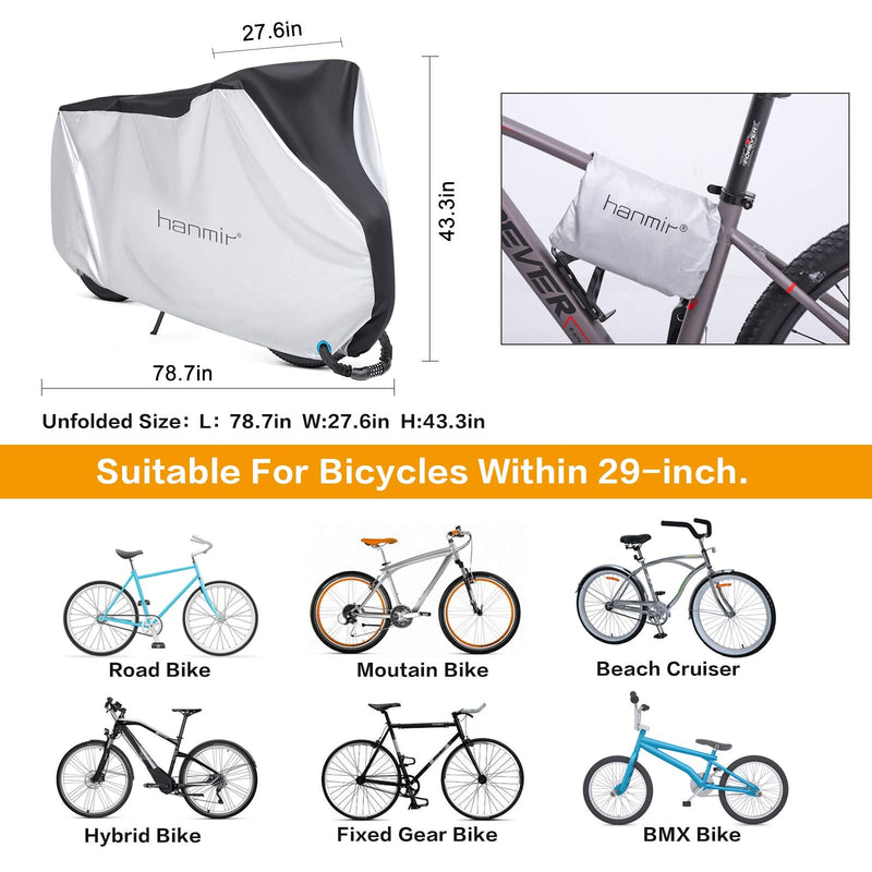 [Australia - AusPower] - Bike Cover,Waterproof Outdoor Bicycle Cover Anti Dust Rain Snow UV, Bike Rain Cover for Mountain, Road & Heavy Duty Bikes with Lock Holes & Storage Bag 