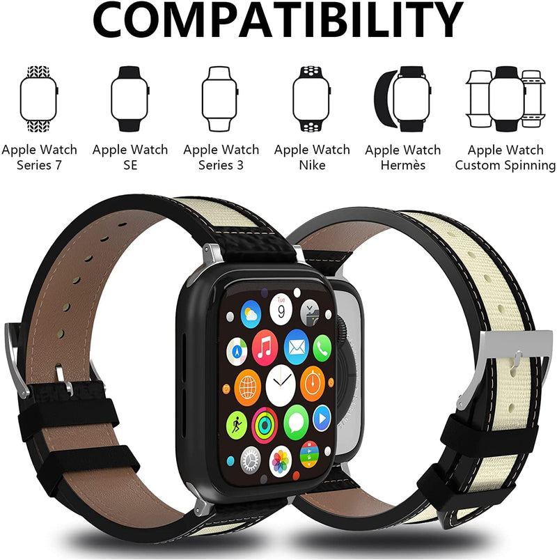 [Australia - AusPower] - Leather Bands Compatible with Apple Watch Band 38mm40mm42mm44mm Men Women,Vintage Leather Wristband Replacement iWatch Band Series SE7/6/5/4/3/2/1 Retro Walnut,Premium Leather Strap Square Buckle,Leather Apple Watch Bands (42mm/44mm, Brown) 38/40mm 