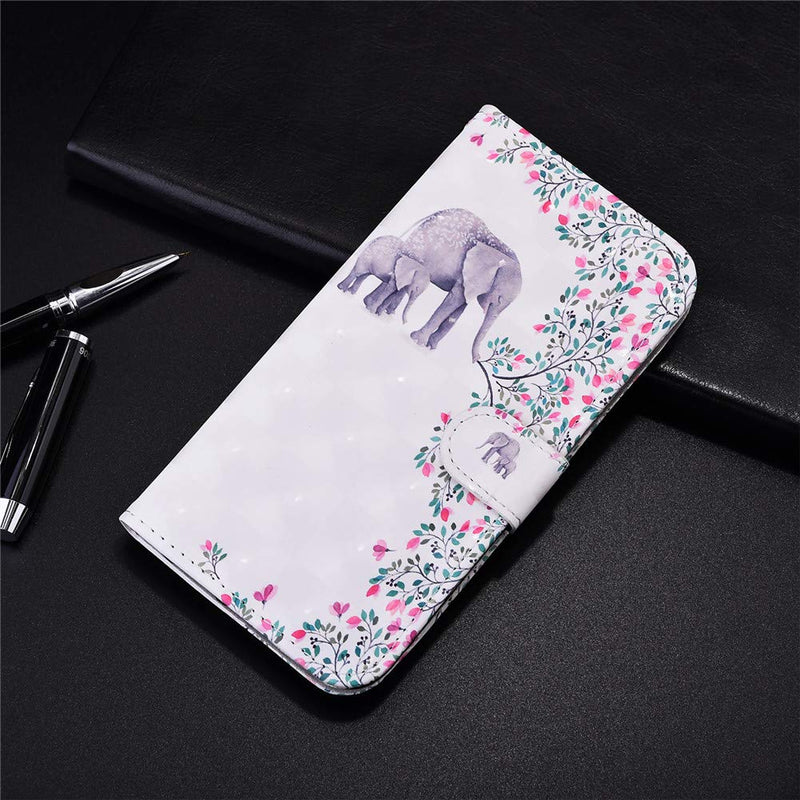 [Australia - AusPower] - QIVSTAR Case Compatible for Samsung Galaxy A71 4G 3D Design Soft PU Leather case Magnetic Wallet Full Body Protective Case with Stand Flip Folio Case for Samsung Galaxy A71 4G Flower Elephant CY2 CY2-1: Flower Elephant 