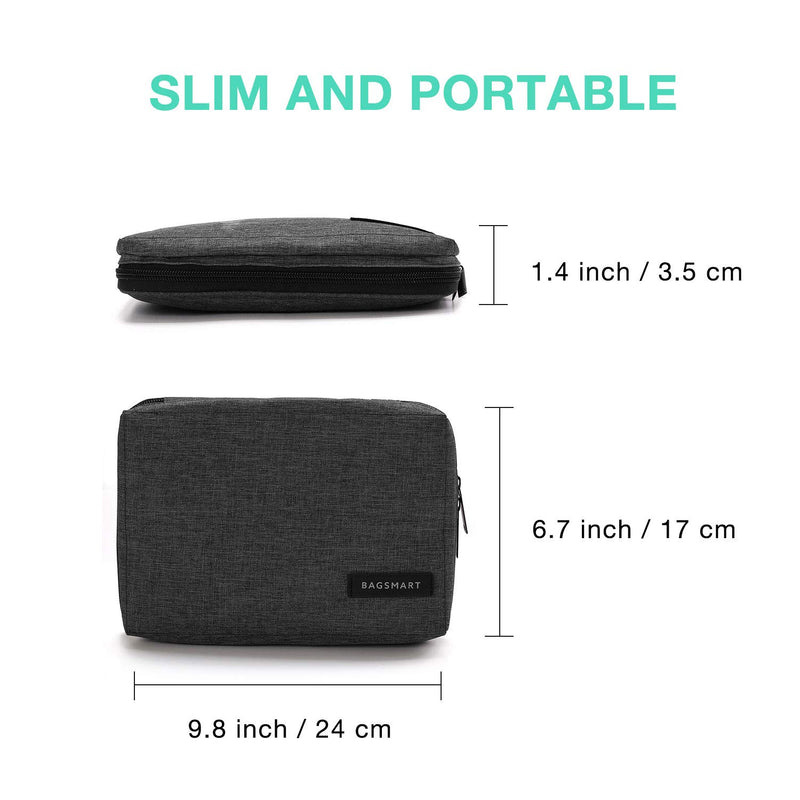 [Australia - AusPower] - BAGSMART Electronic Organizer Small Travel Cable Organizer Bag for Hard Drives, Cables, Phone, USB, SD Card, Black 