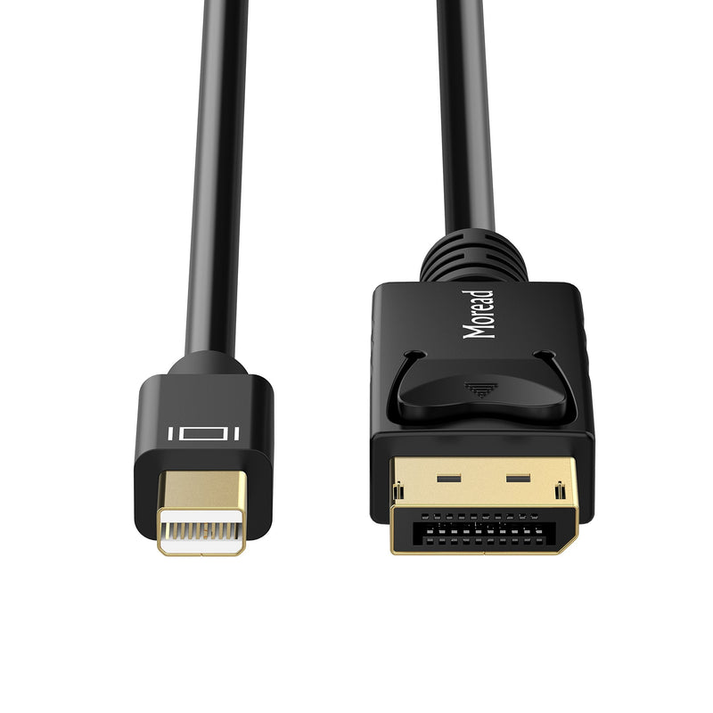 [Australia - AusPower] - Moread Mini DisplayPort to DisplayPort Cable, 6 Feet, 2 Pack, Gold-Plated DisplayPort to Mini DisplayPort (4K@60Hz, 2K@144Hz) Mini DP to DP Display Cable - Black 