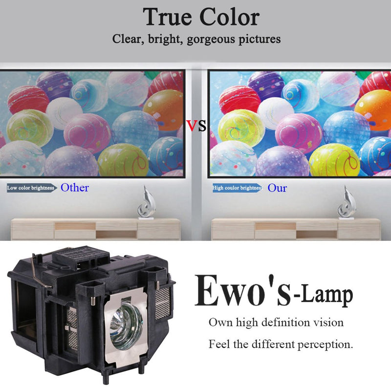 [Australia - AusPower] - EWO'S ELP67 Replacement Projector Lamp for Epson ELPLP67 PowerLite Home Cinema 500 707 710HD 750HD EX5210 EX7210 EX3210 EX3212 VS210 VS220 X12 W12 S12 V13H010L67 Lamp Bulb Replacement 