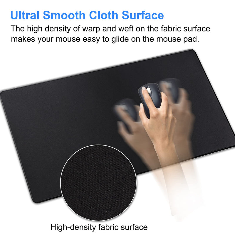 [Australia - AusPower] - Gaming Mouse Pad,Hosimoln Large Mouse Pad Size 27.5x11.8 Thickness 0.12 inches,Premium-Textured Non-Slip & Waterproof Computer Mousepad with Stitched Edges for Gaming, Office & Home-70x30 Black 70x30 Black 