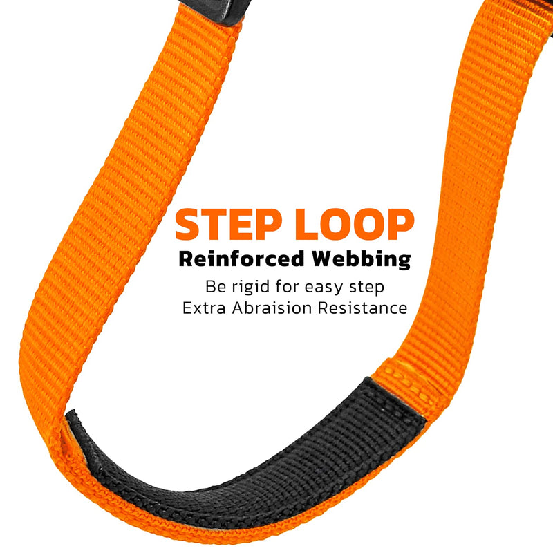 [Australia - AusPower] - GM CLIMBING Foot Loop Ascender Sling Adjustable for Rope Ascending Climbing Arborist Caving Aid Climbing Gear SRT Rope Walking Frog Ascending Foot Loop - Orange 