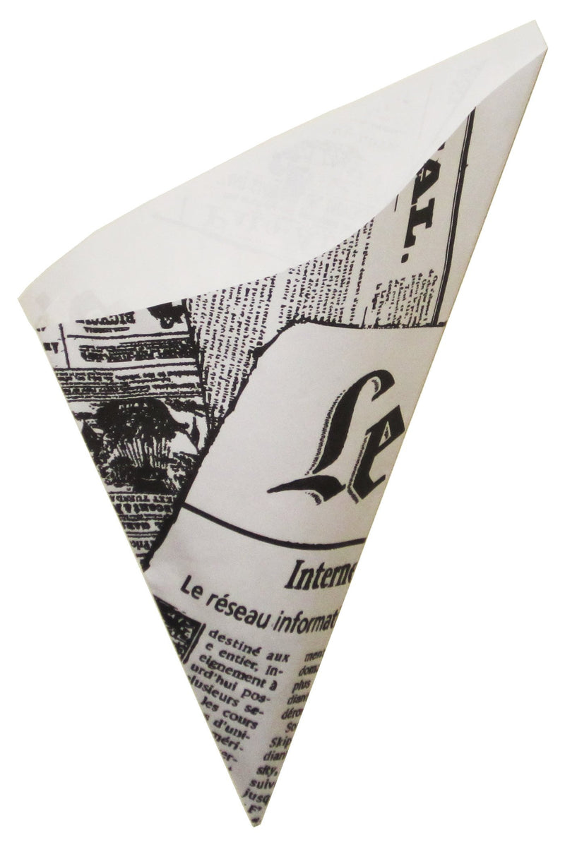 [Australia - AusPower] - French Newspaper Paper Cones. Medium Size K-17, Holds 8.5 oz. - 100 Cones per Package, 20¢ per Cone 