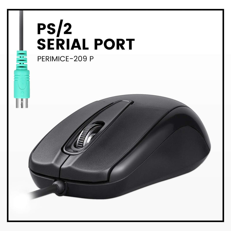 [Australia - AusPower] - Perixx Perimice-209 P, Wired PS2 Mouse with 1000 DPI Resolution, Black, (10442) 