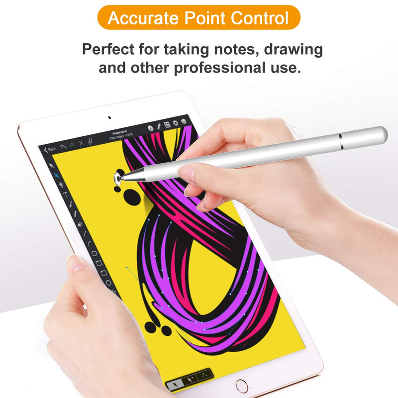 [Australia - AusPower] - Capacitive Stylus Pen, High Sensitivity Pencil Magnetism Cover Cap for iPad Pro/iPad Mini/iPad Air/iPhone Series All Capacitive Touch Screens (Milky White) 