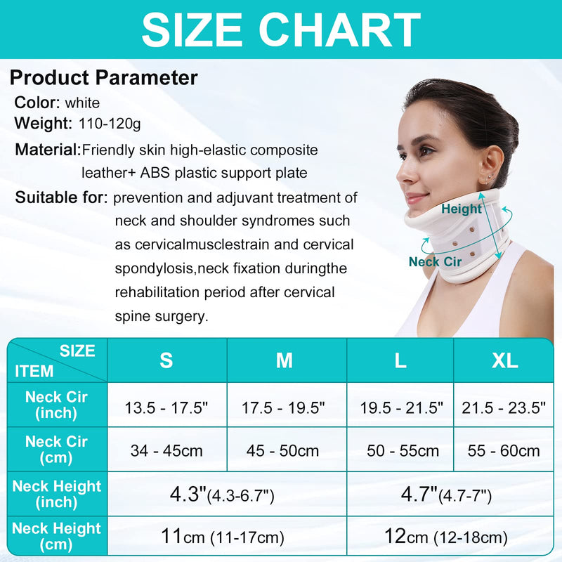 [Australia - AusPower] - TANDCF Cervical Neck Brace Collar with Chin Support for Stiff Relief Cervical Collar Correct Neck Support Pain Bone Care Health(Size S) Small (Pack of 1) 