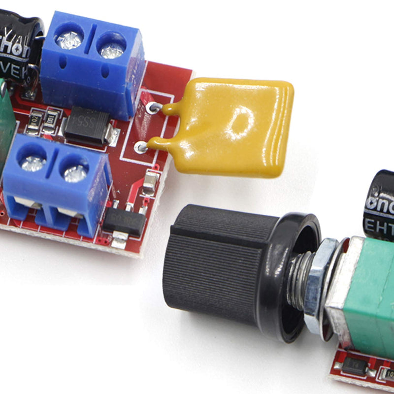 [Australia - AusPower] - Riorand DC 3V 6V 12V 24V 35V 5A Motor Speed Controller PWM Speed Control Ultra Small LED Dimmer（2PCS） 
