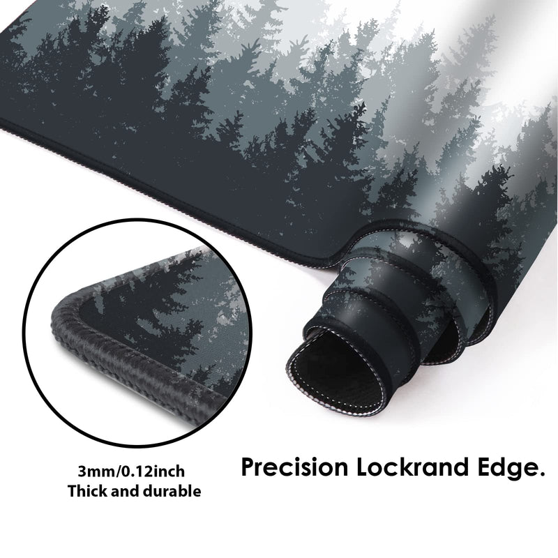 [Australia - AusPower] - Galdas Gaming Mouse Pad Forest Background Pattern XXL XL Large Mouse Pad Mat Long Extended Mousepad Desk Pad Non-Slip Rubber Mice Pads Stitched Edges Thin Pad (31.5x11.8x0.12 Inch)-Tree Tree 