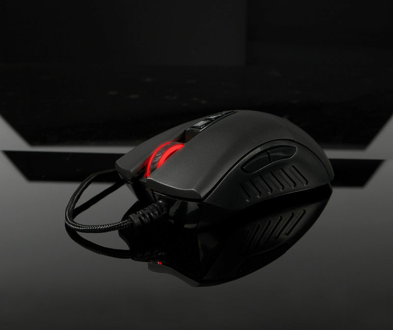 [Australia - AusPower] - Bloody SP30 Ergonomic Optical Switch Gaming Mouse - Fastest Mouse Switch in Gaming - Enthusiast Grade 3360 Sensor - 8 Programmable Buttons - Non-Slip Rubberized Black - 12,000 DPI 