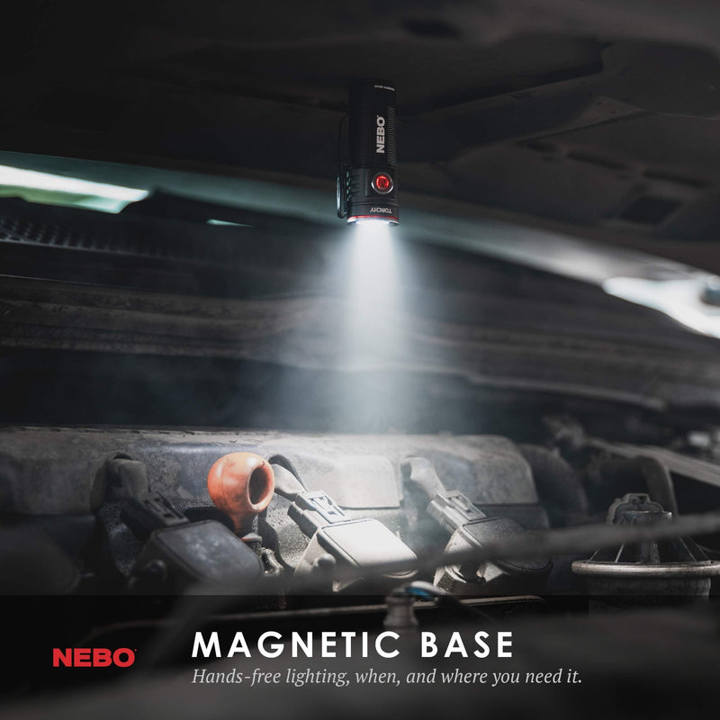 [Australia - AusPower] - NEBO 1000-Lumen Pocket Sized Flashlight: 4 Light Modes Plus Turbo Mode; Water and Impact Resistant; Power Memory Recall; Rechargeable Battery and MagDock Cable Included - 6878, Black 