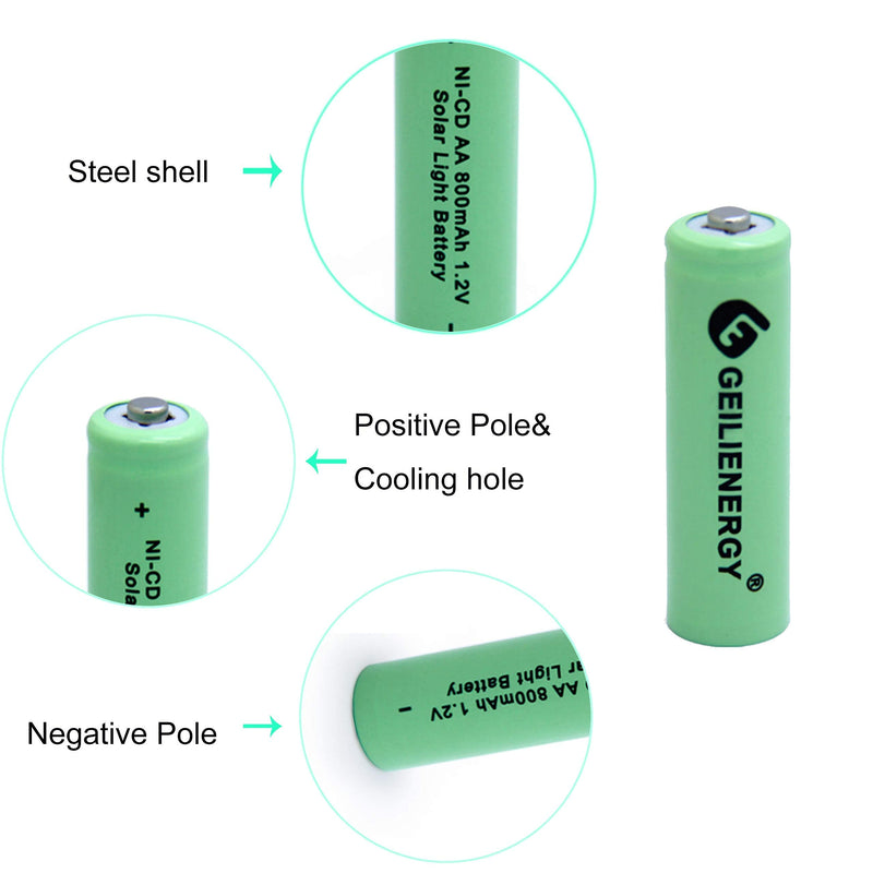 [Australia - AusPower] - 12 Pack Solar Light AA Ni-CD 800mAh Rechargable Batteries with 3 Pack 3 Pack BT-1007 Cordless Phone Battery Compatible for Uniden BT1007 BT904 