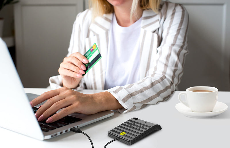 [Australia - AusPower] - Type-C Saicoo CAC Reader, Smart Card Reader Military, DOD Military USB Common Access CAC Smart Card Reader - Compatible with Mac OS, Win,Linux V7 (USB-C) type C 