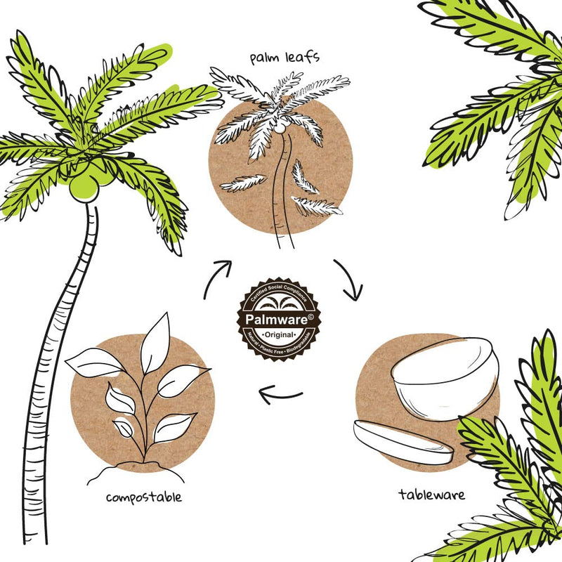 [Australia - AusPower] - BIOZOYG Snack Dish Set I 25 Organic Disposable Bowls Square 80ml, 8x8cm I Compostable Partyware, Biodegradable I Palm Leaves Disposable Tableware for Finger Food Dips Tasting Buffet 