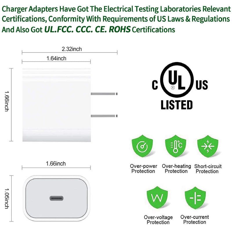 [Australia - AusPower] - iPhone Fast Charger 20W USB C PD Fast Charger with 6ft Apple MFi Certified Type C to Lightning Fast Charging Cable for iPhone 12/12 Mini/12 Pro/12 Pro Max/11 Pro Max/XS Max/XS/XR/X, iPad Pro and More 