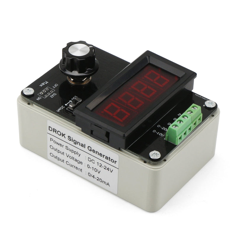 [Australia - AusPower] - 4-20mA Generator, DROK Adjustable Signal Generator, DC 0-10V 0 4-20mA Current Voltage Analog Simulator for Value Adjusting PLC Panel LED Testing 