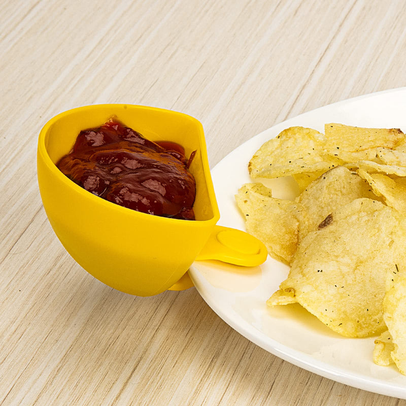 [Australia - AusPower] - Dip Clip for Bowls Plates 8PCS Plastic Dip Clip Bowl Plate Holder Chip and Dip Serving Set Sauce Holder for Spice Tomato Sauce Salt Veggie Vinegar Ketchup Chips (4 Colors) 8 