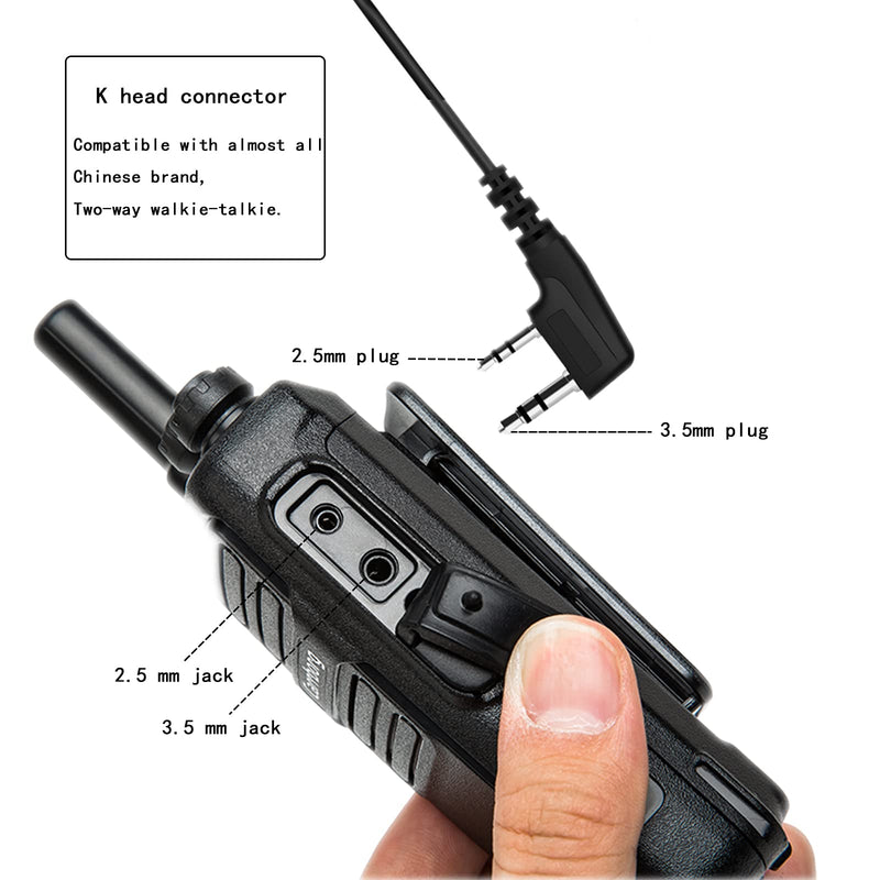 [Australia - AusPower] - Carrborg 2-Pin walkie Talkie Headset –Kenwood Radio earpiece with mic - Compatible with Walkie Talkie Headset Brands (Kenwood, Puxing, Wouxun) – 11 Pack 