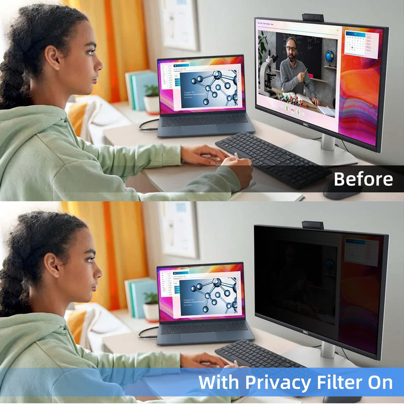 [Australia - AusPower] - Computer Privacy Screen Filter 24 inches for 16:9 Aspect Widescreen Computer Monitor – Removable Anti Glare Blue Light Privacy Filter, Anti-Scratch Screen Protective Film, Computer Screen Privacy Shield 24 in 24'' Privacy Screen (16:9) 