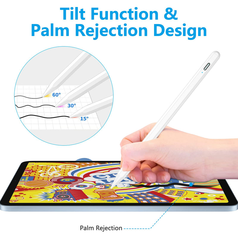 [Australia - AusPower] - Stylus Pen for iPad with Palm Rejection and Tilt Sensitive, Stylus Pencil Compatible with (2018-2022) iPad Pro 11/12.9 inch, iPad 9th/8th/7th/6th Gen, iPad Air 5th/4th/3rd Gen, iPad Mini 6th/5th Gen 