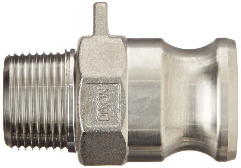 [Australia - AusPower] - Dixon Valve & Coupling G75-F-SS Investment Cast Stainless Steel 316 Global Type F Cam and Groove Hose Fitting, 3/4" Plug x 3/4" NPT Male 
