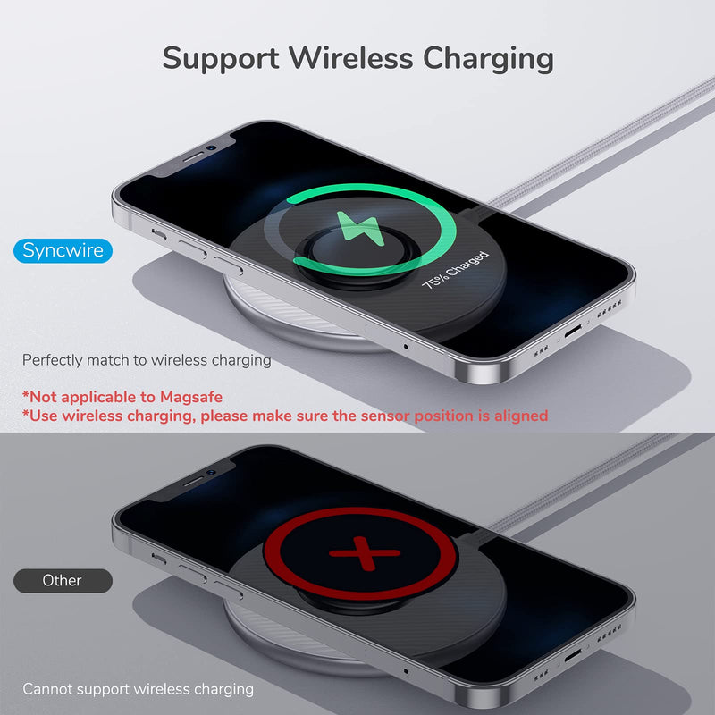 [Australia - AusPower] - Syncwire [Wireless Charger Friendly] Cell Phone Ring Holder Ceramic Stand Support Wireless Charging 360° Rotation Phone Ring Holder Sturdy and Sleek Loop Finger Ring Kickstand Suitable for All Phones 