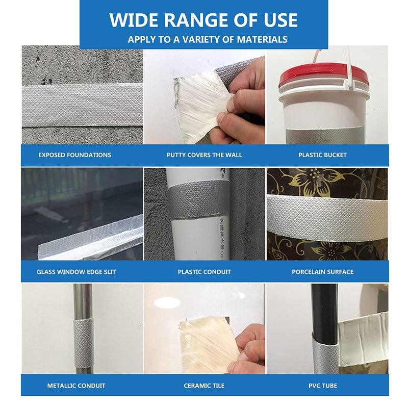 [Australia - AusPower] - SENKEI Butyl Tape Waterproof 2"W X 16.4'L, Multi-Use Outdoor Waterproof Leak Repair and Seal Strip, for Window, Roof, RV, Boat, Tent, Aluminum Foil Tape with Strong Butyl Rubber 