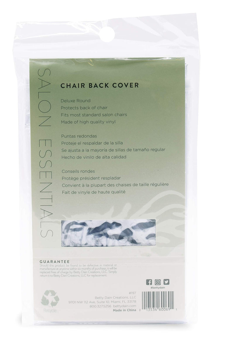 [Australia - AusPower] - Betty Dain Deluxe Chair Back Cover, Round, Prevents Damage to Spa / Salon Upholstery from Stains, Chemicals, Moisture, and Wear, Fits Most Salon Chairs, Clear, 21.5 x 16 x 3 1 Count (Pack of 1) 