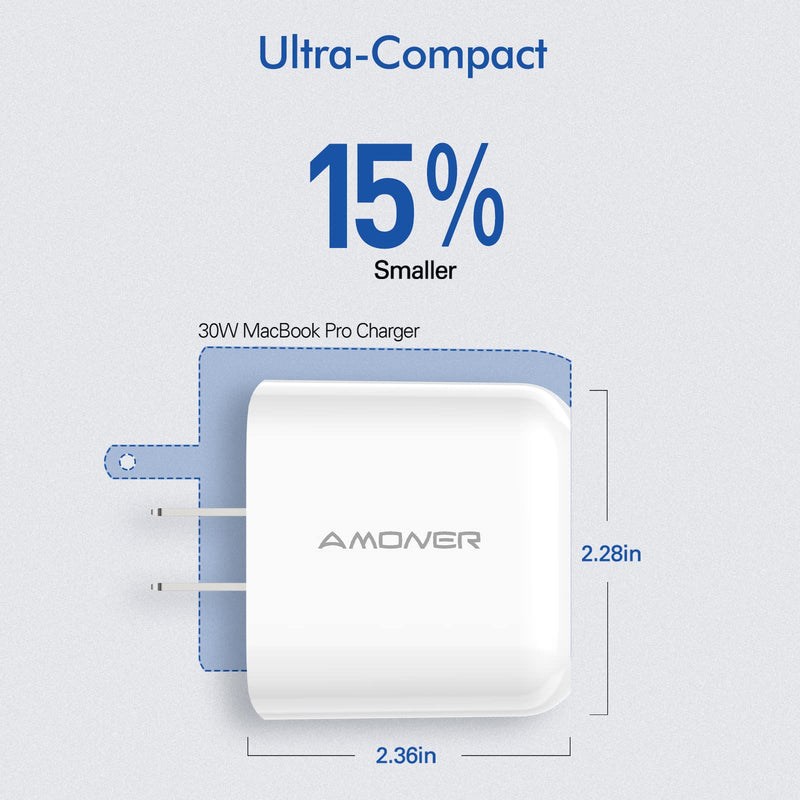 [Australia - AusPower] - USB C Charger, Amoner iPhone Charger 30W USB C Charger USB C Power Wall Adapter for iPhone 13/13Pro/ iPhone 12/12/ Xs/XS Max/SR/iPhone 11/11Pro and More White-30W 