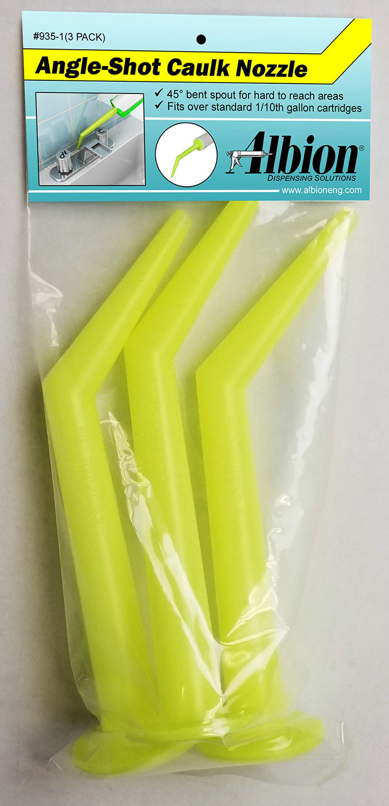 [Australia - AusPower] - Albion Engineering Company 935-1(3 Pack) Angle Shot Green Plastic Nozzle for 1/10 Gallon Cartridges, Pack of 3 