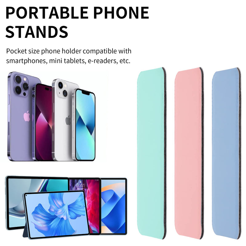 [Australia - AusPower] - cobee 3 Pack Cell Phone Kickstand, Multi-Angle Kickstands, Horizontal & Vertical Phone Stand, Ultra Slim Phone Stand Stick on Phone Kickstand Holder for Most Smartphones(Pink, Green, Blue) Pink, Green, Blue 