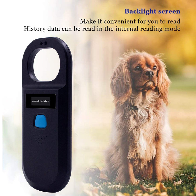 [Australia - AusPower] - Microchip Reader Scanner, Symcode RFID EMID Animal Handheld Reader Pet ID Scanner Rechargeable Animal Chip Scanner Pet Tag Scanner FDX-B(ISO 11784/11785) ID64 RFID Reader Black 