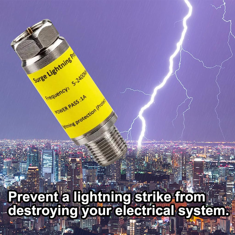[Australia - AusPower] - Coaxial Surge Lightning Protector for Cable TV,Surge Protector for TV Antenna and Satellite in-Line 75 ohm 5-2400MHz. 