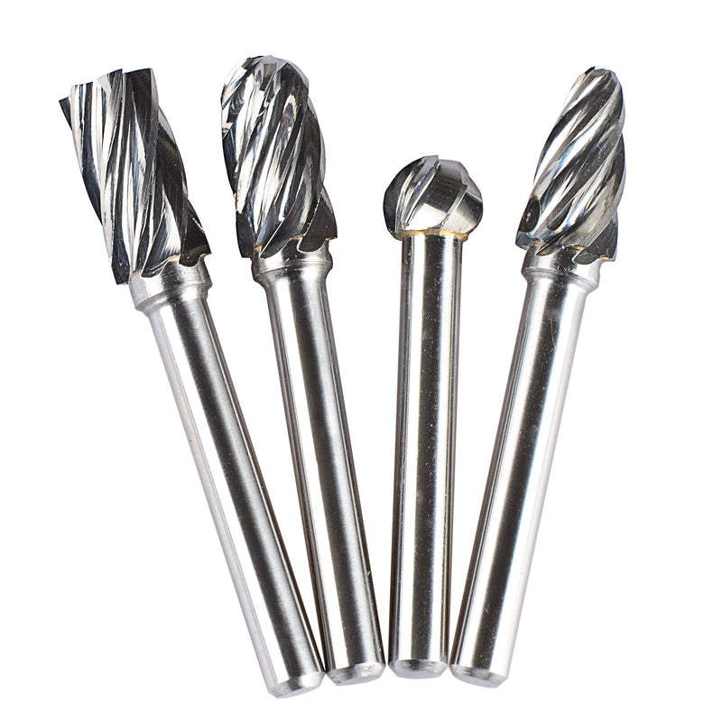 [Australia - AusPower] - SpeTool Carbide Rotary Burr For Aluminum Cutting (Non-Ferrous) 1/4 inch shank 4Pcs/Pack 