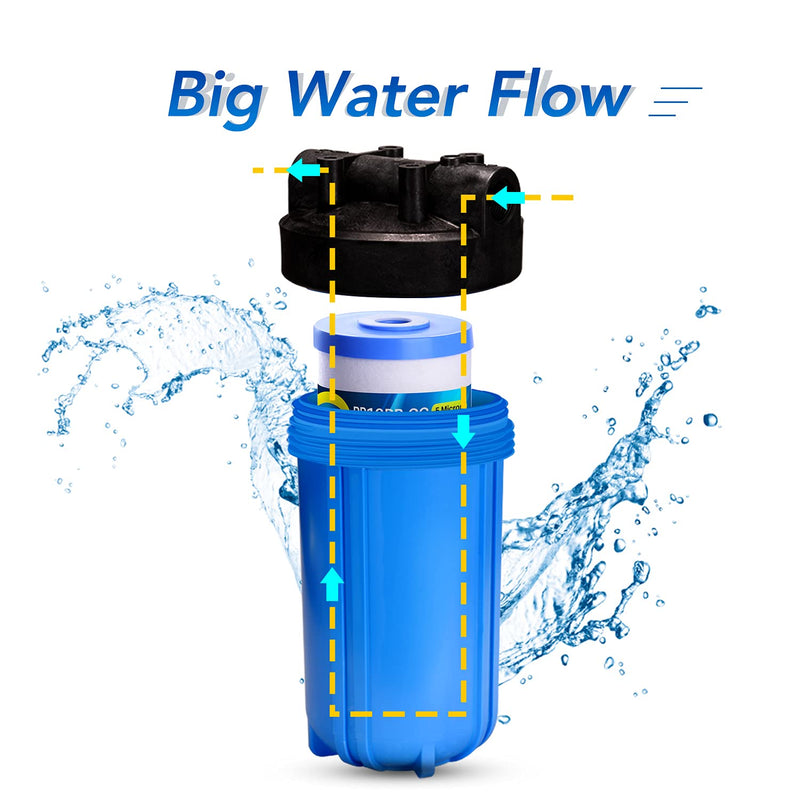 [Australia - AusPower] - 5 Micron 10" x 4.5" Whole House Water Filter Compatible with GE FXHTC, GXWH40L, RFC-BBSA, W50PEHD, Whirlpool WHKF-GD25BB, GXWH35F, GNWH38S, Dupont WFHD13001, Pentek R50-BB, 4WH-HDGR-F01 2PACK 