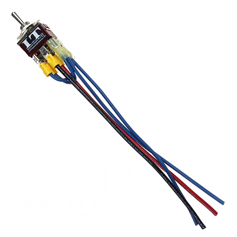 [Australia - AusPower] - IndusTec Wired DPDT 20 Amp 12 Volt (On)/Off/(On) DC Momentary Reverse Polarity 12V Toggle Switch Automatic Reset 3 Position 6 Pin Quick Plug 