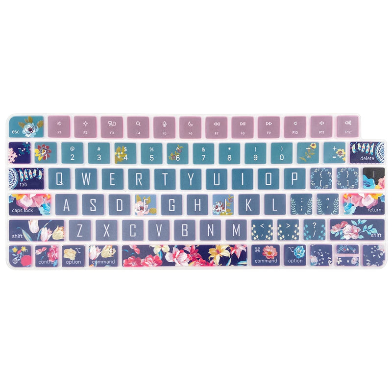 [Australia - AusPower] - Sanfulin Keyboard Cover Skin for 2021 Apple iMac Magic Keyboard (Model: A2449) with Touch ID, Cute Printing Waterproof Silicone Keyboard Protector, Red Flower 