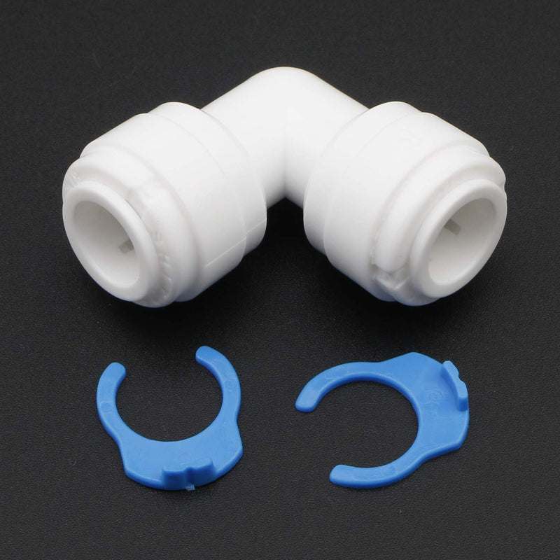 [Australia - AusPower] - 3/8 -Inch x 3/8 -Inch Tube Push Union Elbow Quick Connect for RO Water Filter Fitting Pack of 5 