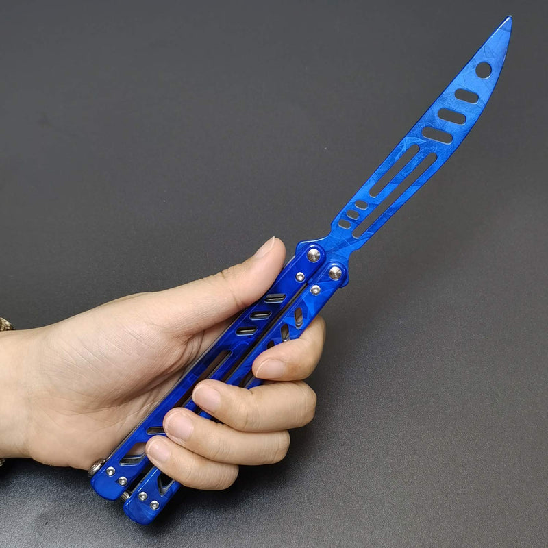 [Australia - AusPower] - Practice Finger Strength Stick with Colorful Coated Stainless Steel for Beginner (Blue) 