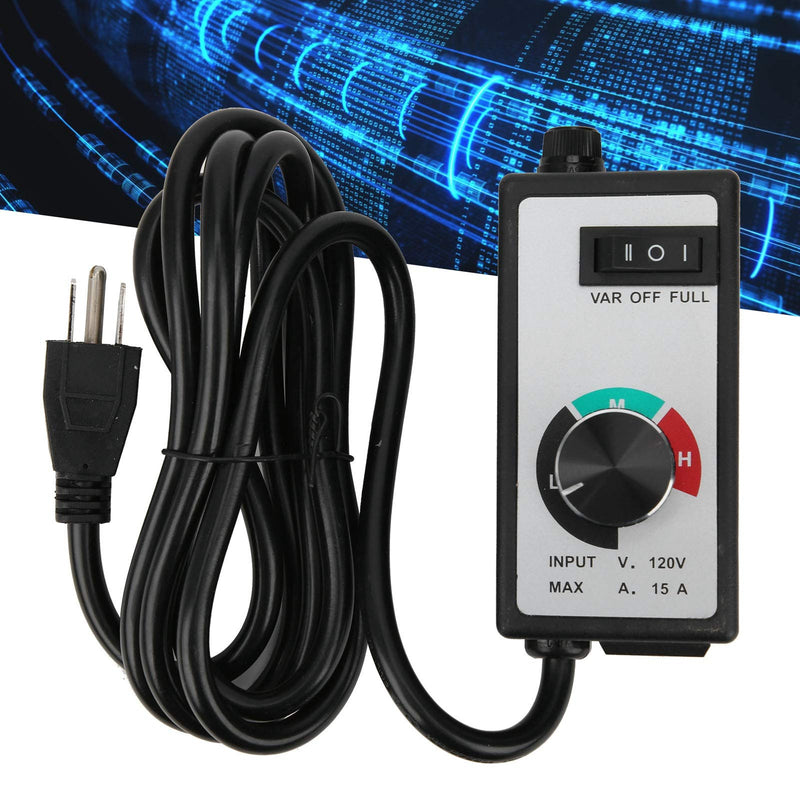 [Australia - AusPower] - Kuuleyn Fan Speed Controller,Variable Adjuster Electronic 120v 1500w 15a Us Plug 2 Meter Cord Easy to Operate for Lights, Fans, Electric Tools, Massagers, Pumps, Etc. 