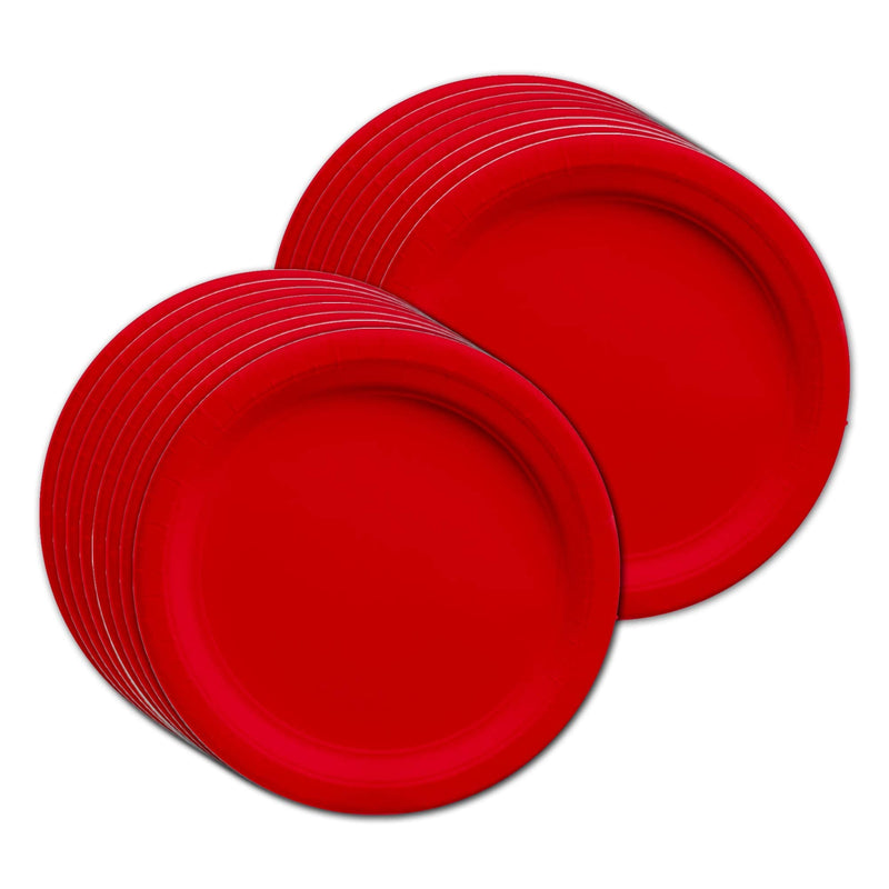[Australia - AusPower] - Solid Red Birthday Party Supplies Set Plates Napkins Cups Tableware Kit for 16 