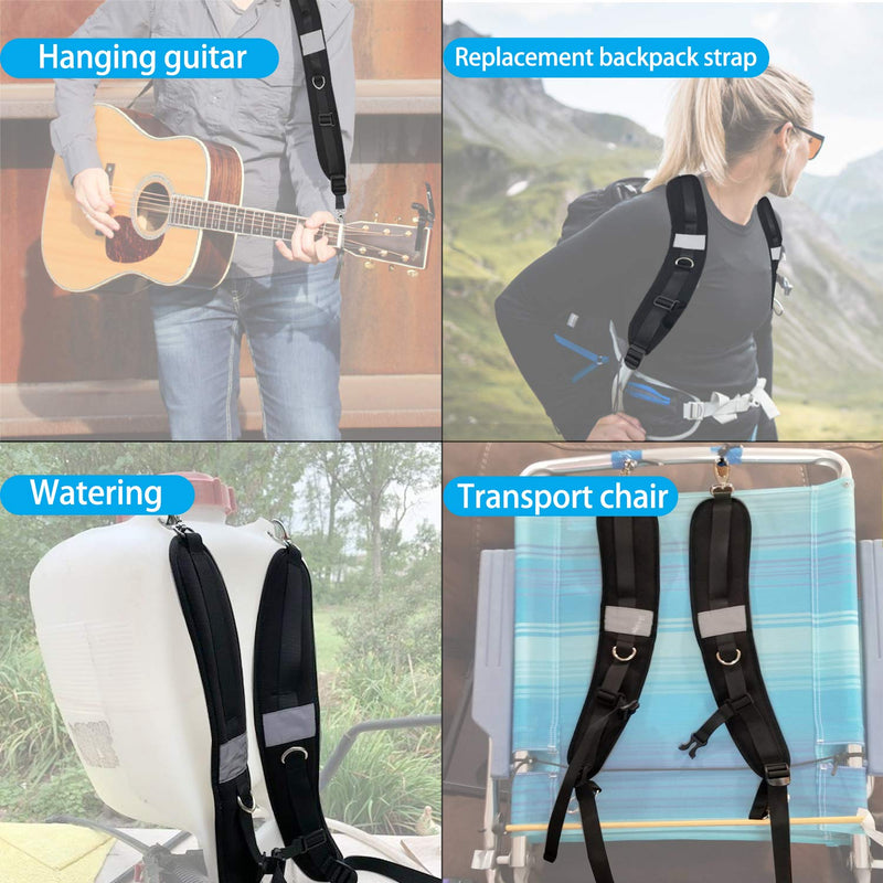 [Australia - AusPower] - Adjustable Waterproof Replacement Shoulder Strap Replacement Shoulder Straps Black 