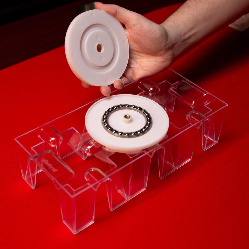 [Australia - AusPower] - Brybelly Elite 9-Deck Rotating Card Tray - Improved Smooth 360 Degree Swivel - Convenient Playing Card Holder Great for Canasta, Hand and Foot, Dealing and Discard Accessories 