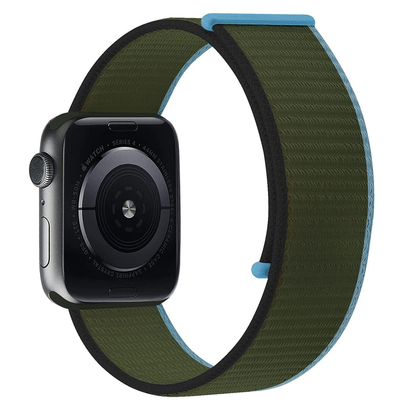 [Australia - AusPower] - OMECKY Sport Nylon Watch Bands Compatible with Apple Watch Series 7 6 5 4 3 2 1 SE Straps, Soft & Breathable Replacement Wristbands for iWatch 38mm 40mm 41mm 42mm 44mm 45mm Inverness Green 42/44/45mm 
